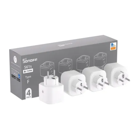 SONOFF S61s Matter External Plug via Wi-Fi, 4-Pack